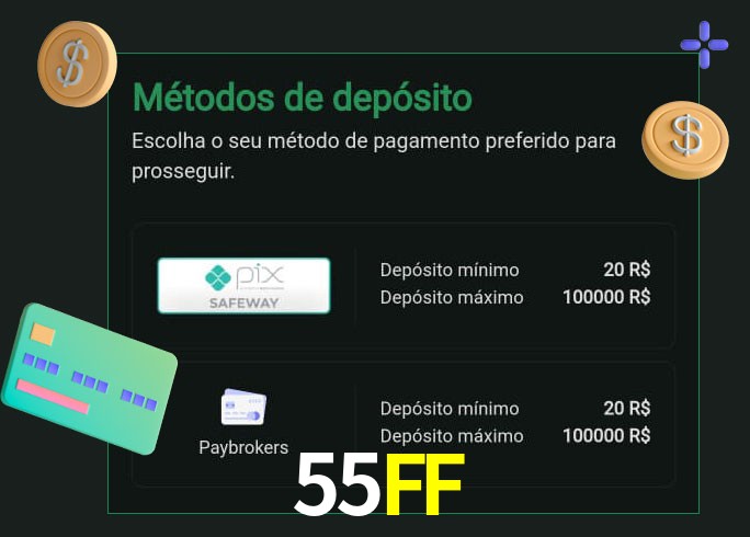 O cassino 55FF oferece uma grande variedade de métodos de pagamento